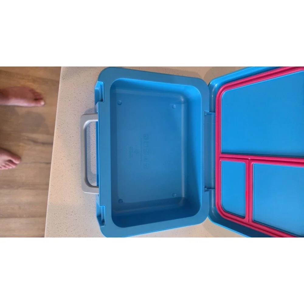 Mr. Beast Feastables Blue Plastic Lunch Box Dishwasher, Microwave, Freezer Safe